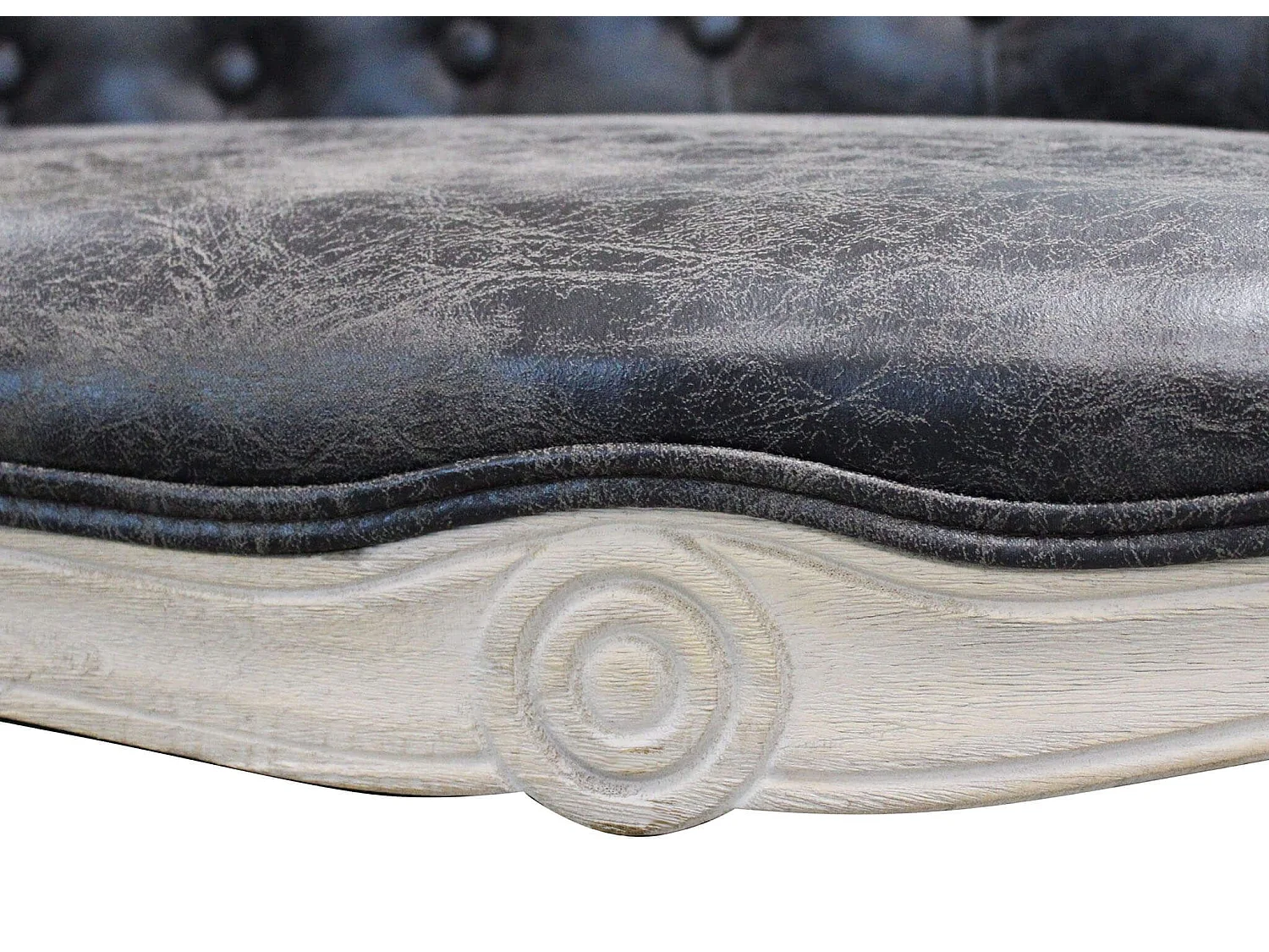 MilaniHome.it - divano vintage in ecopelle di design moderno vintage cm 107x61x70 hdi coloreGrigio scuro