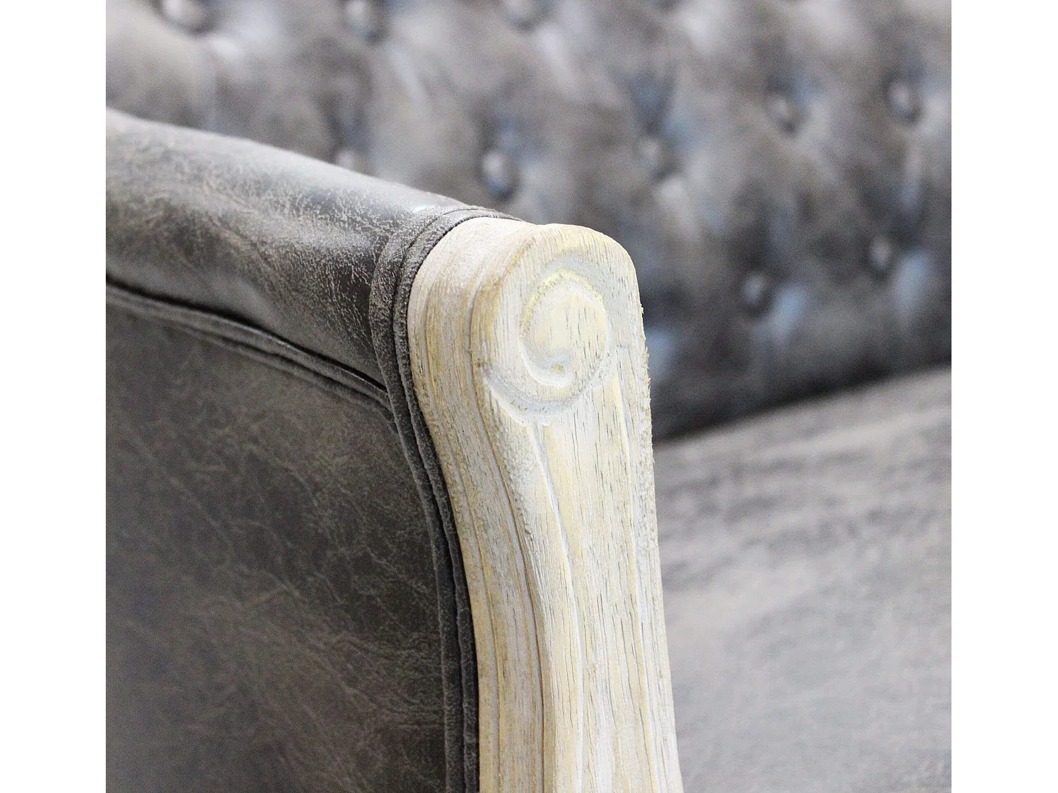 MilaniHome.it - divano vintage in ecopelle di design moderno vintage cm 107x61x70 hdi coloreGrigio scuro