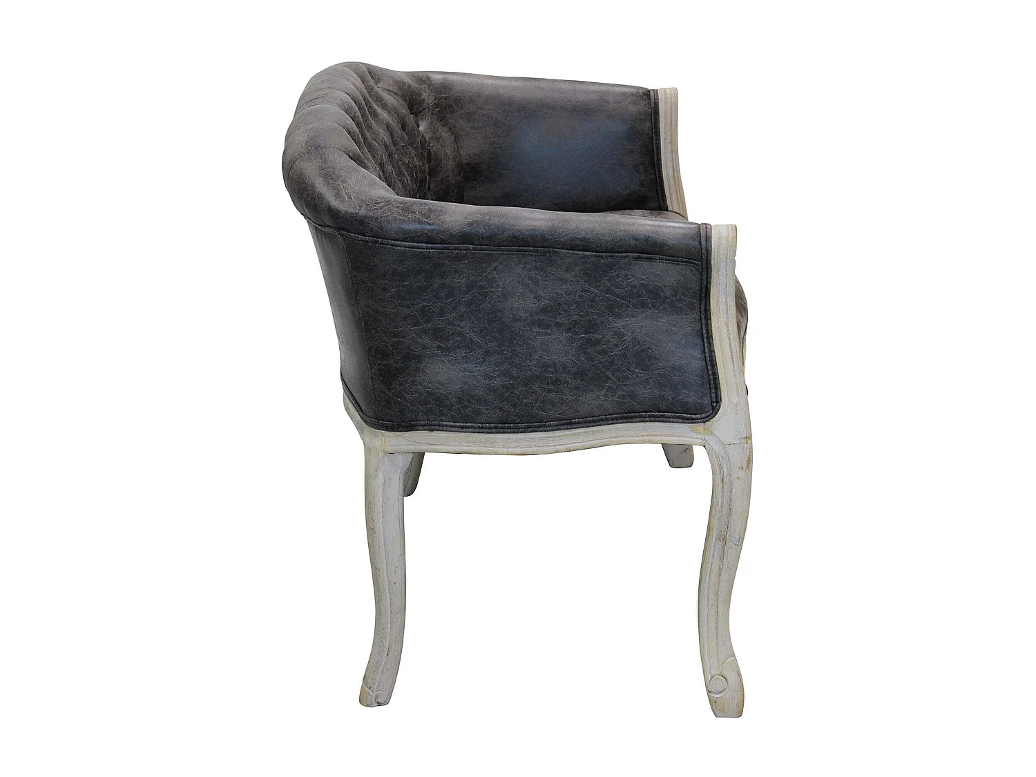 MilaniHome.it - divano vintage in ecopelle di design moderno vintage cm 107x61x70 hdi coloreGrigio scuro