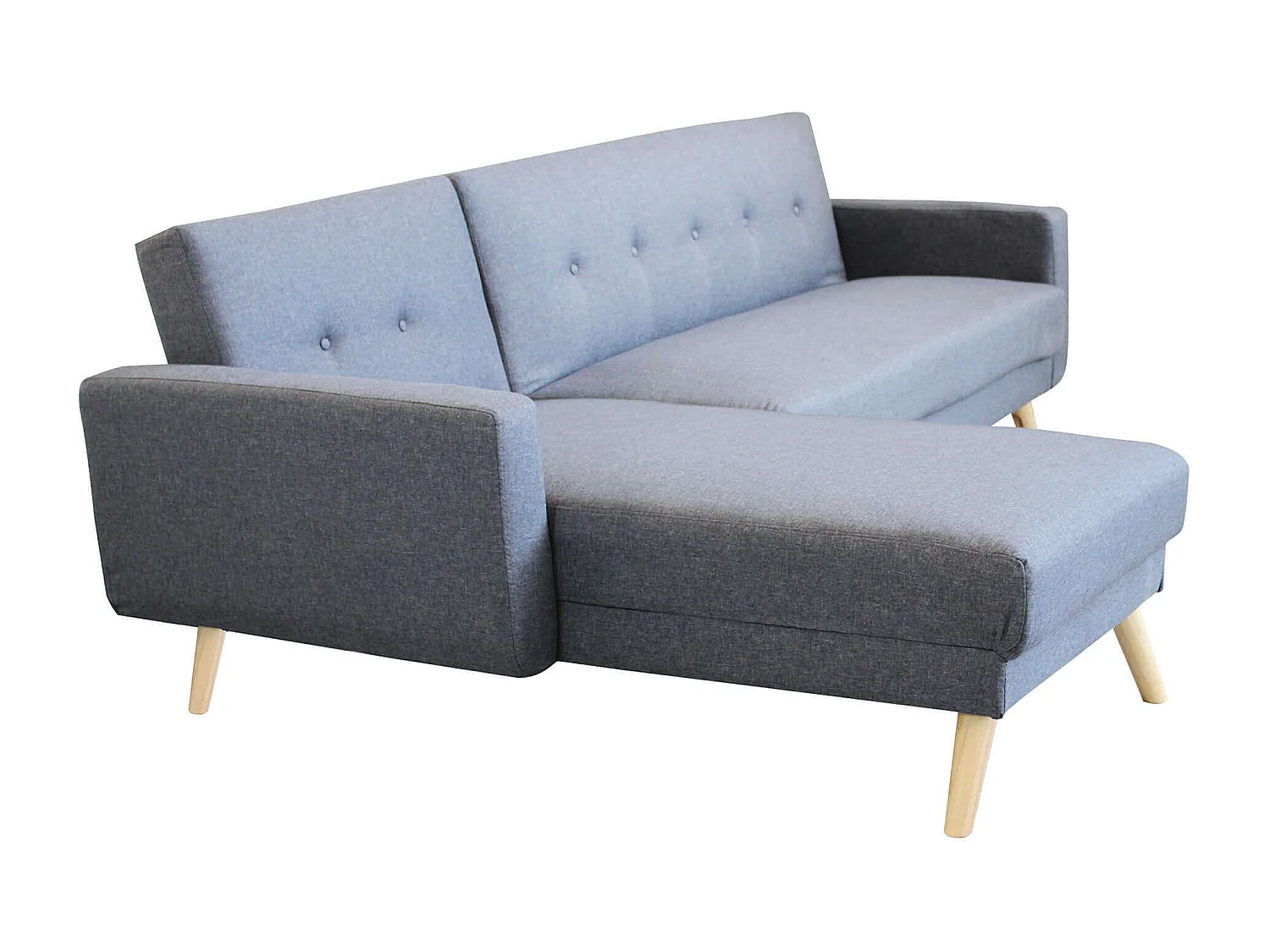 MilaniHome.it - Divano Letto Trapuntato Con Penisola Grigio Scuro Stile Moderno 3 Posti, D.176x84x84/Dl.176x105x45 / S.74x157x84/Sl.74x178x45di coloreGrigio scuro