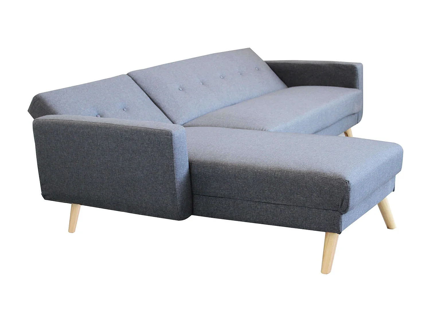 MilaniHome.it - Divano Letto Trapuntato Con Penisola Grigio Scuro Stile Moderno 3 Posti, D.176x84x84/Dl.176x105x45 / S.74x157x84/Sl.74x178x45di coloreGrigio scuro