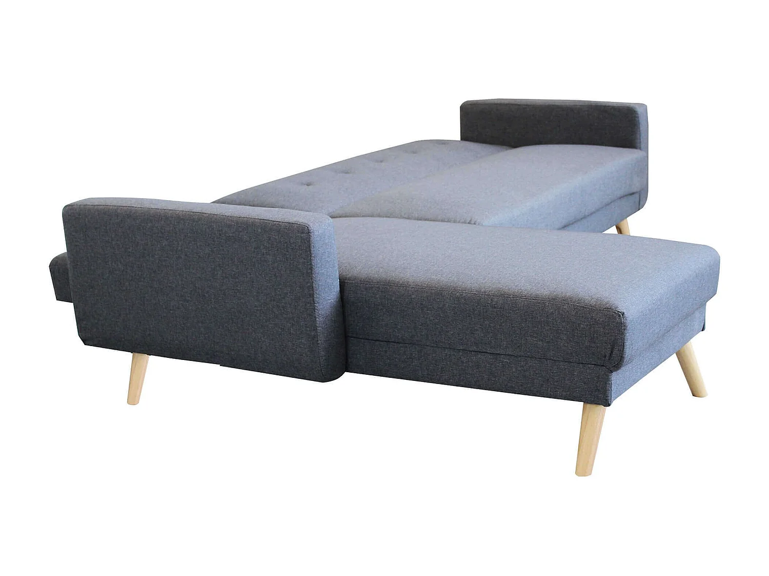 MilaniHome.it - Divano Letto Trapuntato Con Penisola Grigio Scuro Stile Moderno 3 Posti, D.176x84x84/Dl.176x105x45 / S.74x157x84/Sl.74x178x45di coloreGrigio scuro