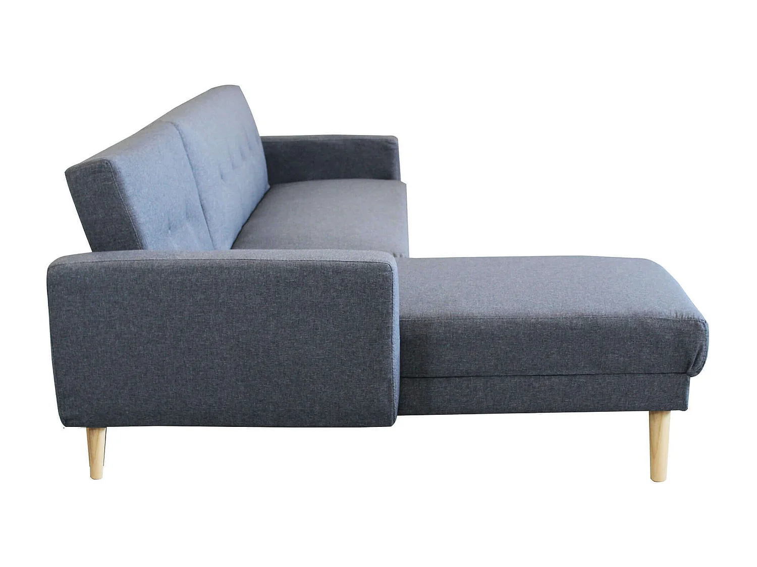 MilaniHome.it - Divano Letto Trapuntato Con Penisola Grigio Scuro Stile Moderno 3 Posti, D.176x84x84/Dl.176x105x45 / S.74x157x84/Sl.74x178x45di coloreGrigio scuro