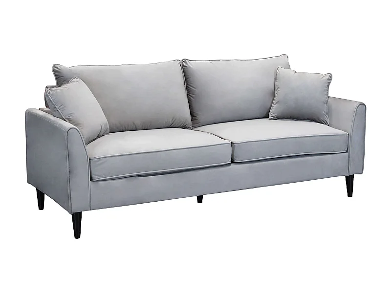 MilaniHome.it - Divano in velluto 3 posti per salotto soogiorno sala d'attesa 196x81x89 hdi coloreTortora