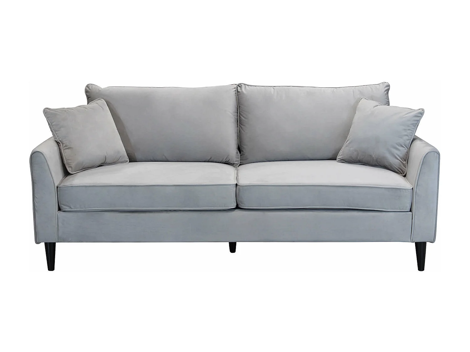 MilaniHome.it - Divano in velluto 3 posti per salotto soogiorno sala d'attesa 196x81x89 hdi coloreTortora