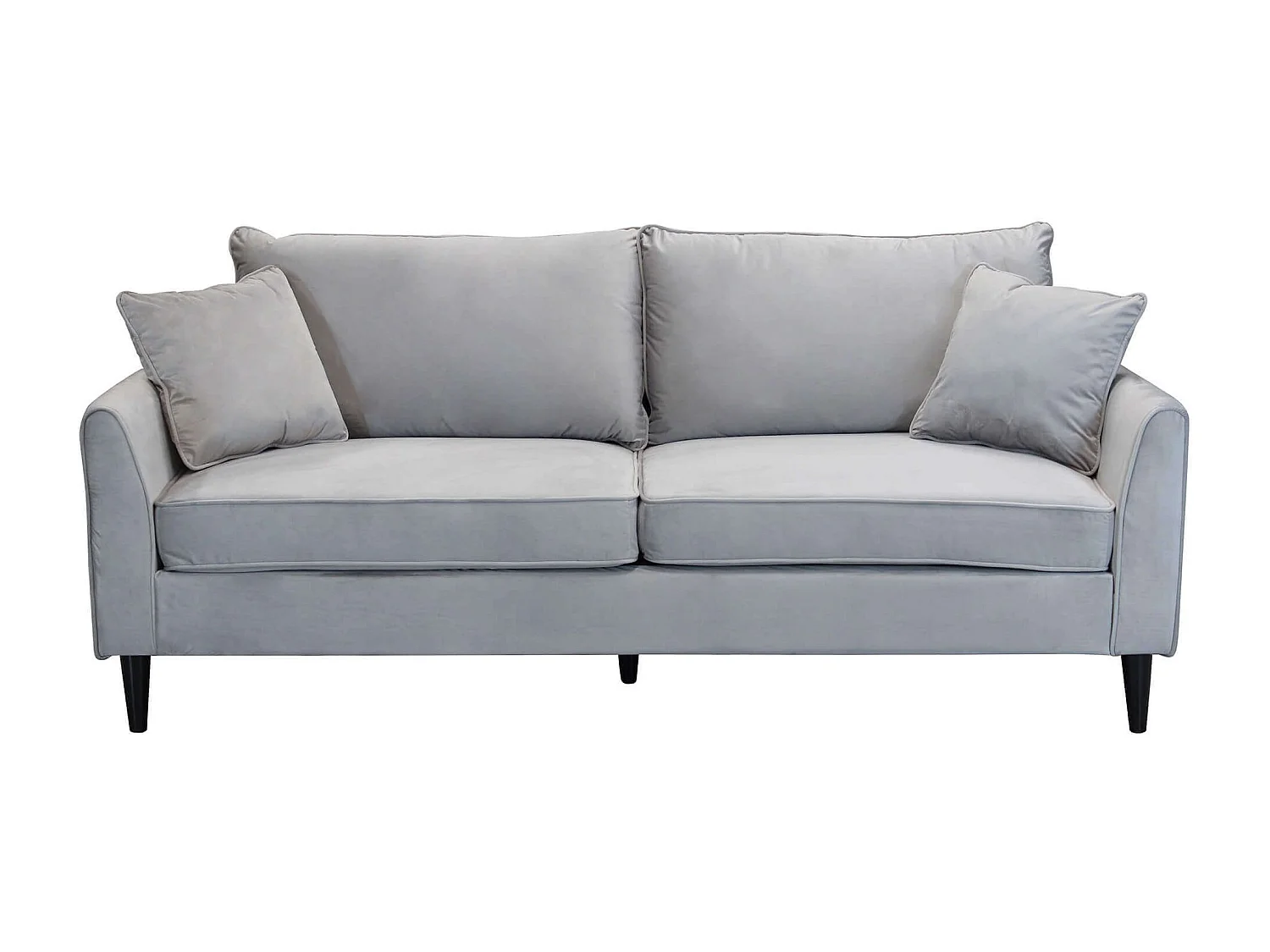 MilaniHome.it - Divano in velluto 3 posti per salotto soogiorno sala d'attesa 196x81x89 hdi coloreTortora