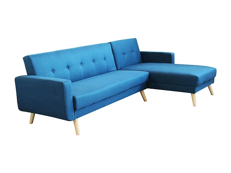MilaniHome.it - Divano Letto Trapuntato Con Penisola Blu Melange Stile Moderno D.176x84x84/Dl.176x105x45 / S.74x157x84/Sl.74x178x45di coloreBlu melange
