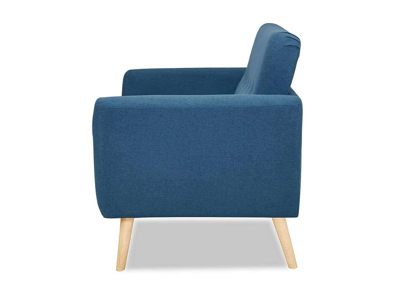 Milani Home - Divano 2 Posti Blu Melange Stile Moderno Di Design Contemporaneo Con Bottoni Per Salotto Casa Hotel, Stile Moderno, , Cm 147x79x86 H - Blu