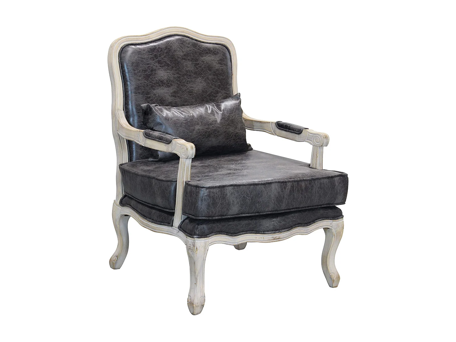 MilaniHome.it - poltrona vintage in ecopelle di design moderno vintage cm 64x72x92 hdi coloreGrigio scuro