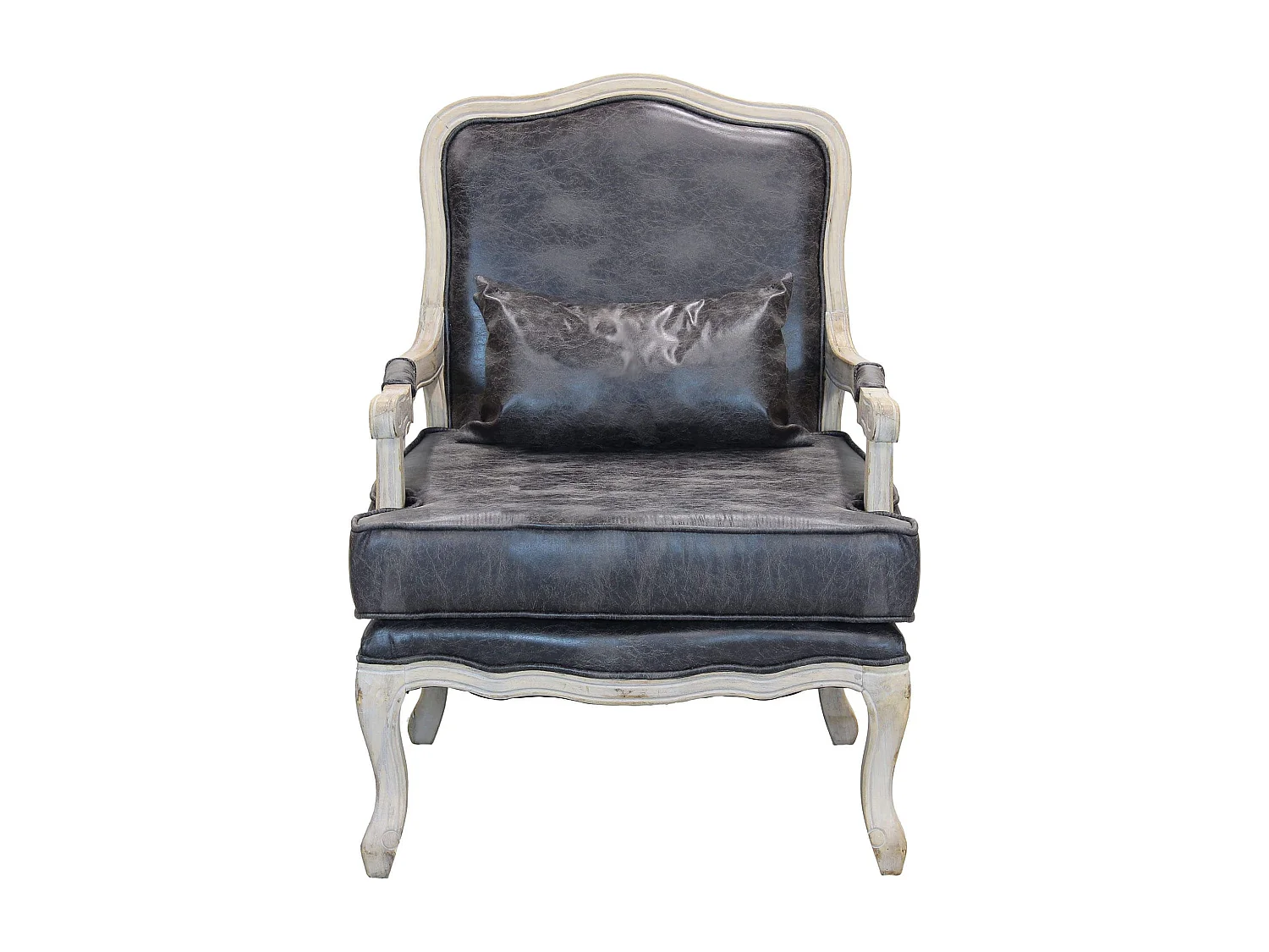 MilaniHome.it - poltrona vintage in ecopelle di design moderno vintage cm 64x72x92 hdi coloreGrigio scuro