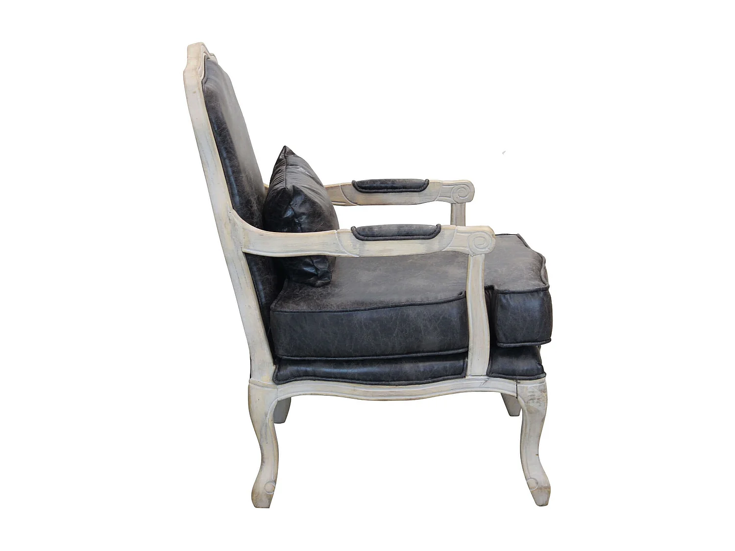 MilaniHome.it - poltrona vintage in ecopelle di design moderno vintage cm 64x72x92 hdi coloreGrigio scuro