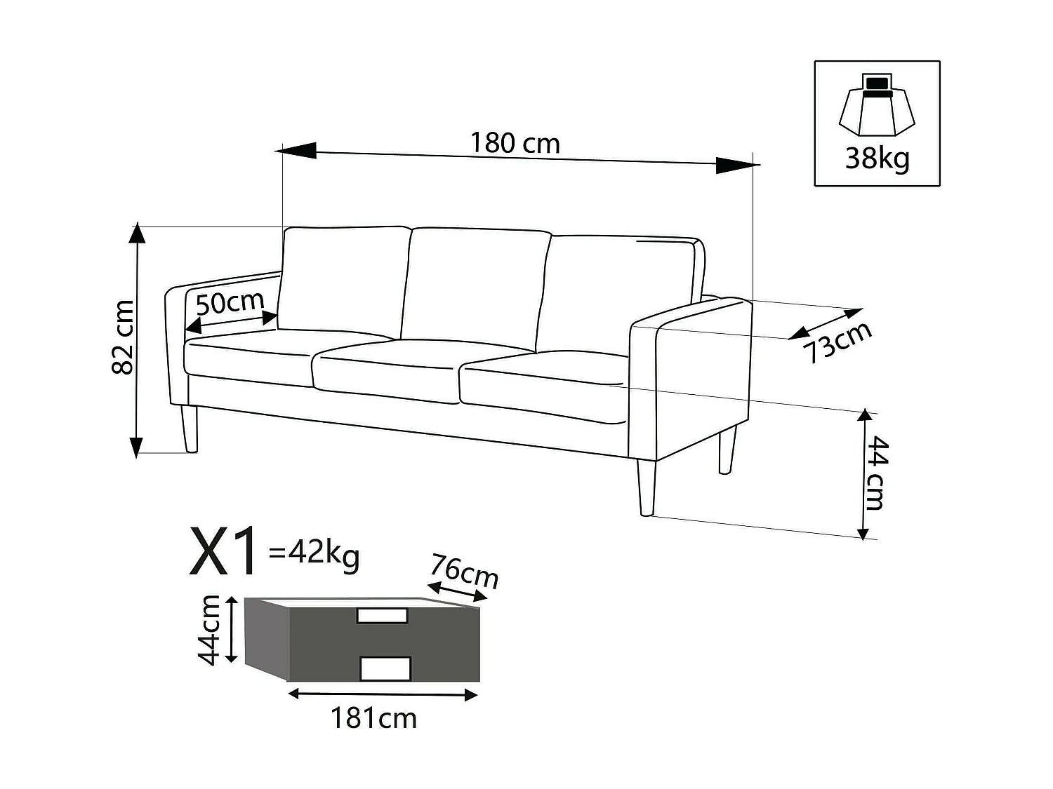 Divano in tessuto 3 posti colorato di design scandinavo moderno per interno casa salotto sala d'attesa ufficio