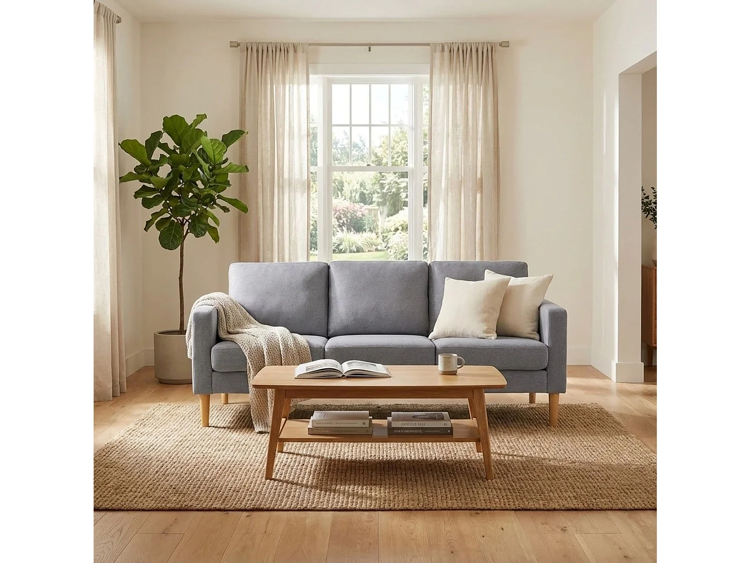 Divano in tessuto 3 posti colorato di design scandinavo moderno per interno casa salotto sala d'attesa ufficio