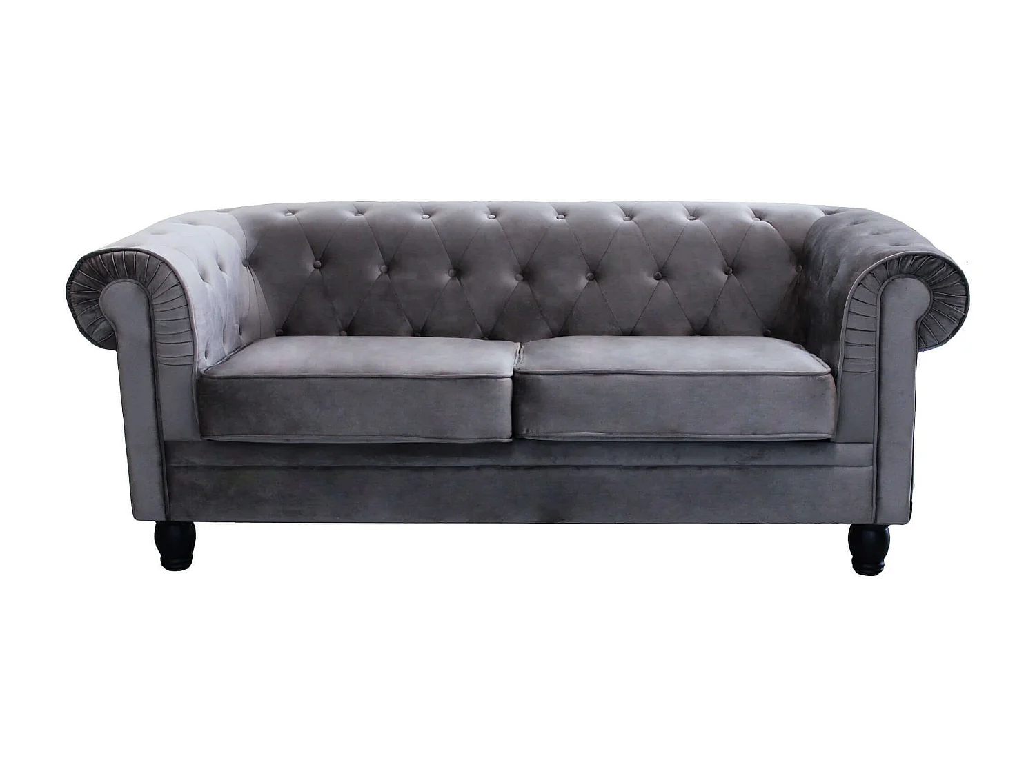 MilaniHome.it - divano vintage in ecopelle 3 posti cm 197x74x82 h di design inglese per salotto modernodi coloreGrigio