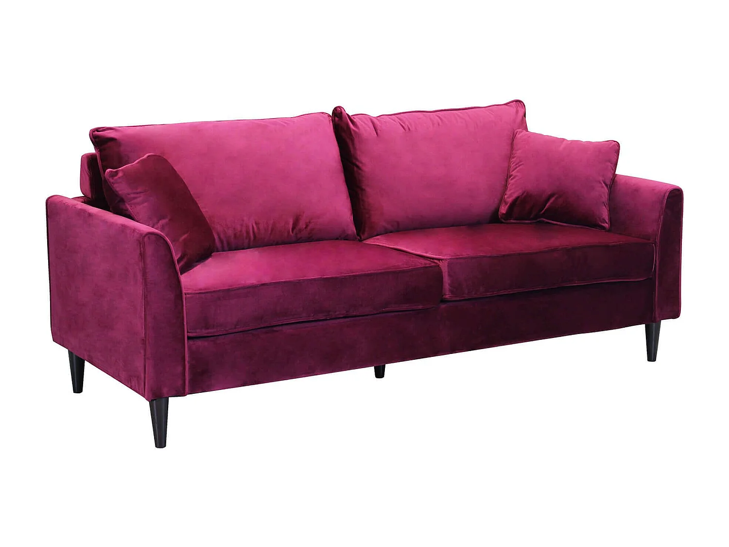 MilaniHome.it - Divano in velluto 3 posti per salotto soogiorno sala d'attesa 196x81x89 hdi coloreRosso