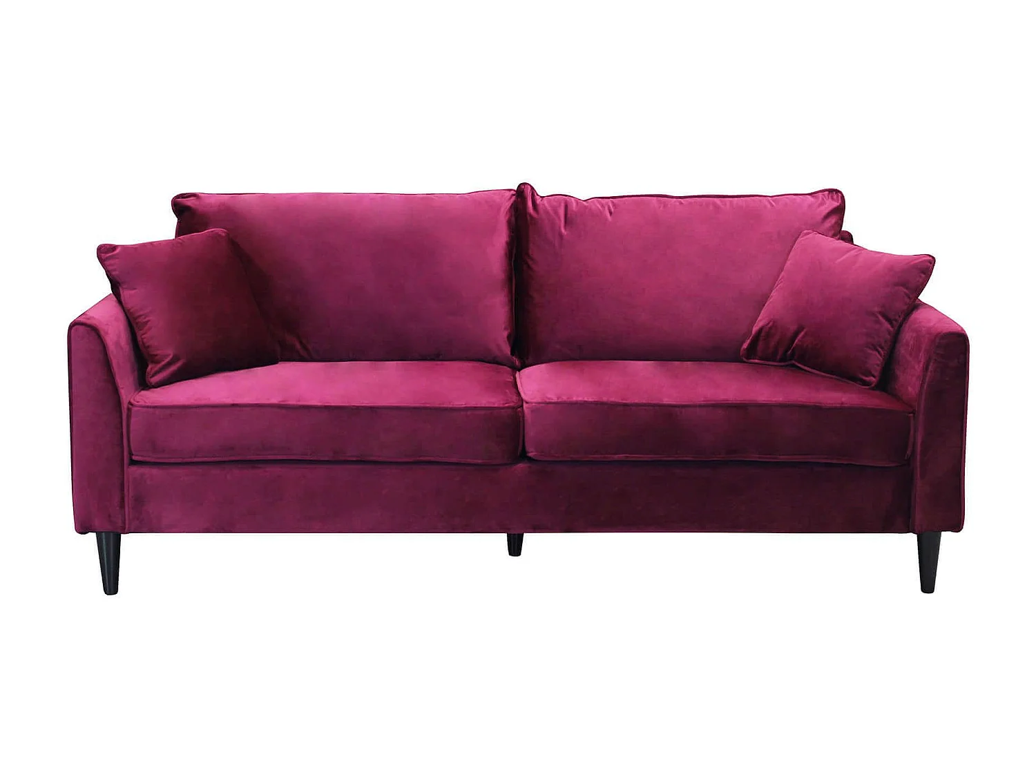 MilaniHome.it - Divano in velluto 3 posti per salotto soogiorno sala d'attesa 196x81x89 hdi coloreRosso