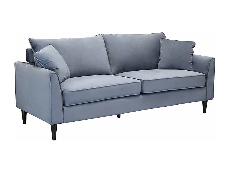 MilaniHome.it - Divano in velluto 3 posti per salotto soogiorno sala d'attesa 196x81x89 hdi coloreGrigio chiaro