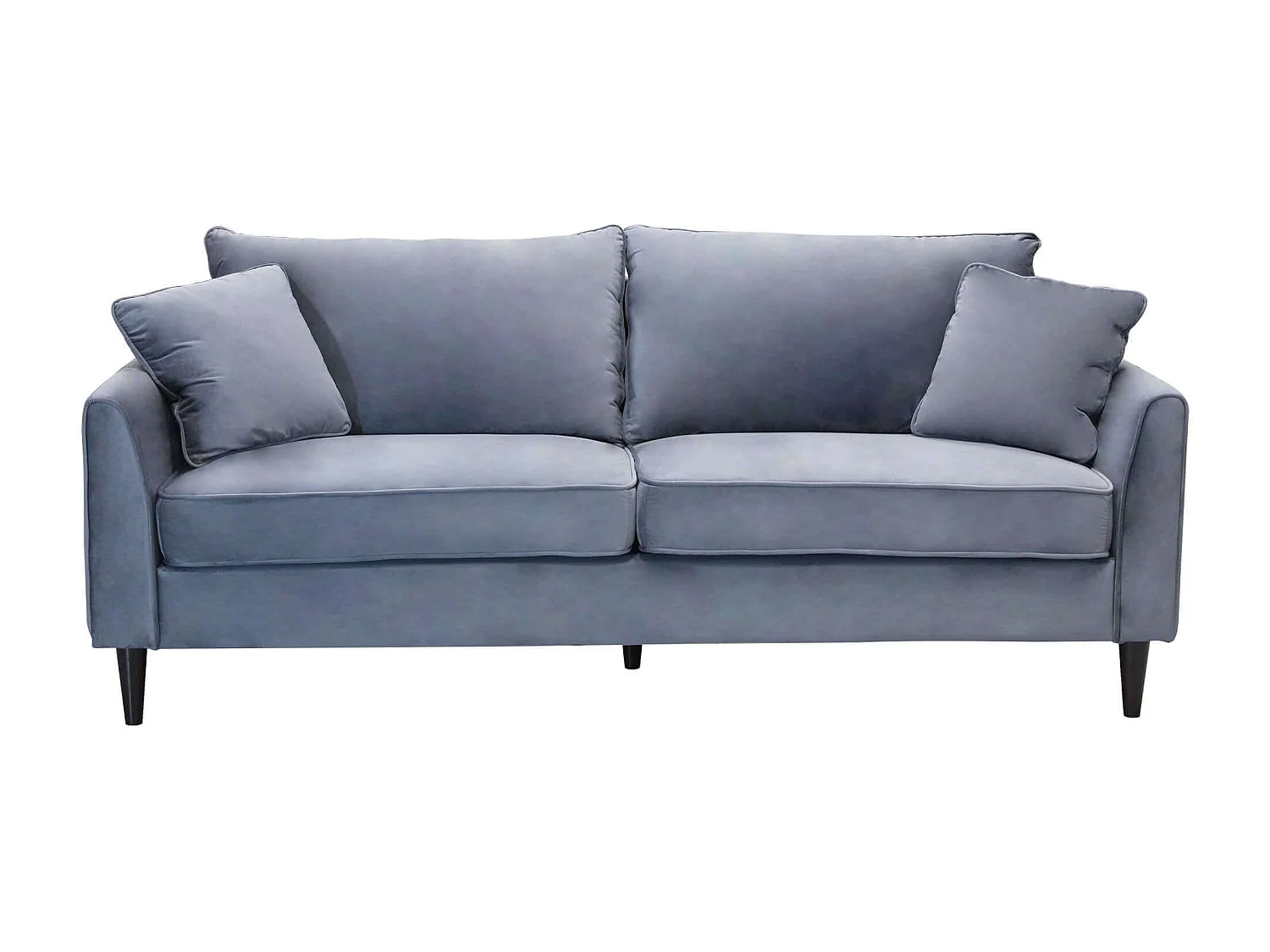 MilaniHome.it - Divano in velluto 3 posti per salotto soogiorno sala d'attesa 196x81x89 hdi coloreGrigio chiaro