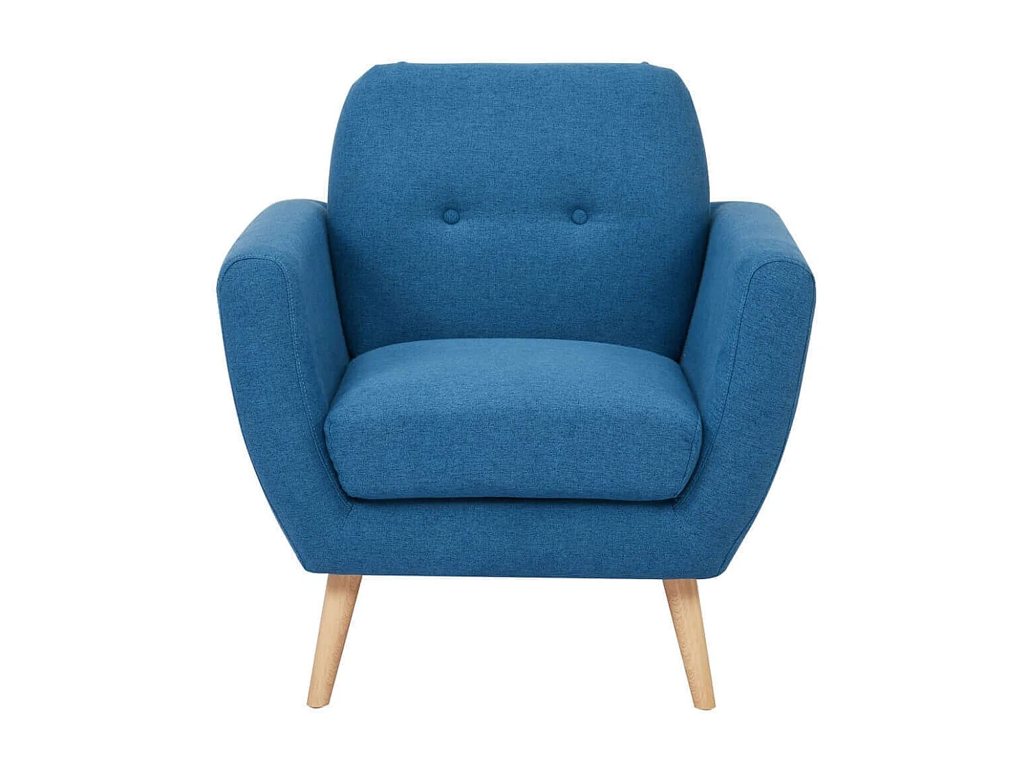 MilaniHome.it - Poltrona Da Salotto Soggiorno, Stile Moderno Di Design Contemporaneo In Tessuto Con Bottoni Colore Blu, Cm 84x79x86 Hdi coloreBlu