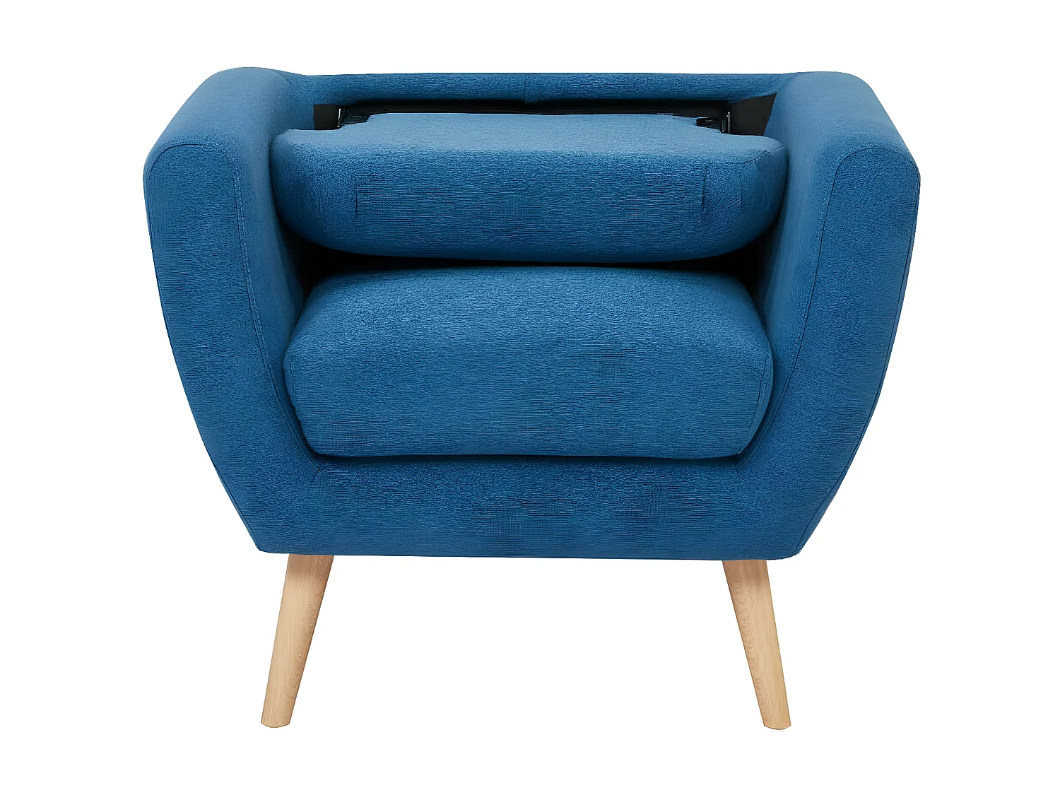 MilaniHome.it - Poltrona Da Salotto Soggiorno, Stile Moderno Di Design Contemporaneo In Tessuto Con Bottoni Colore Blu, Cm 84x79x86 Hdi coloreBlu