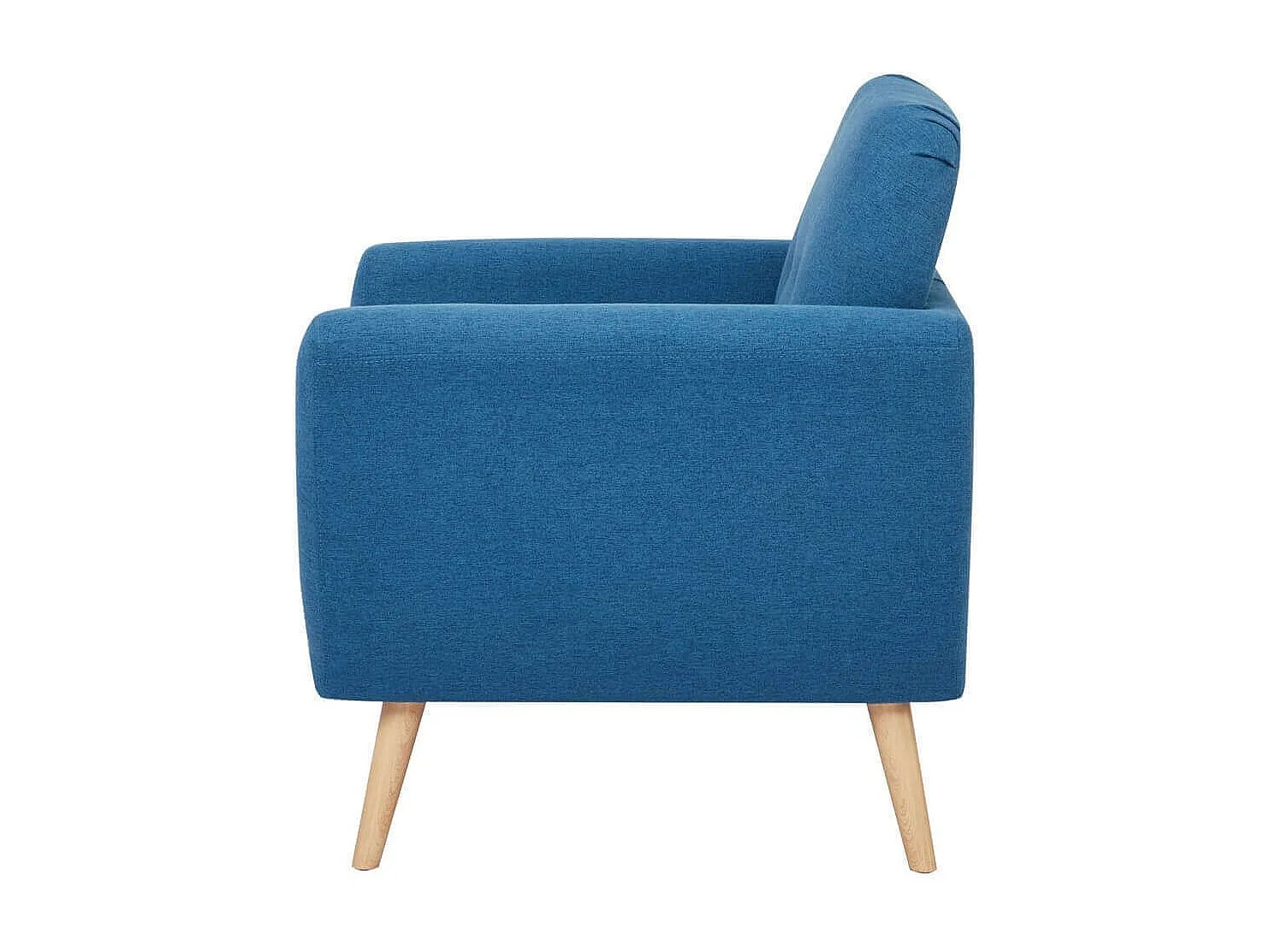 MilaniHome.it - Poltrona Da Salotto Soggiorno, Stile Moderno Di Design Contemporaneo In Tessuto Con Bottoni Colore Blu, Cm 84x79x86 Hdi coloreBlu