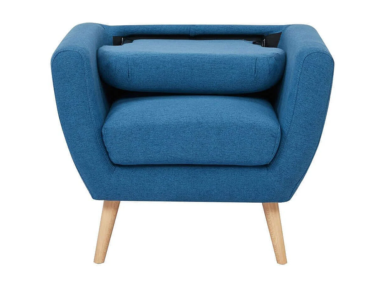 MilaniHome.it - Poltrona Da Salotto Soggiorno, Stile Moderno Di Design Contemporaneo In Tessuto Con Bottoni Colore Blu, Cm 84x79x86 Hdi coloreBlu