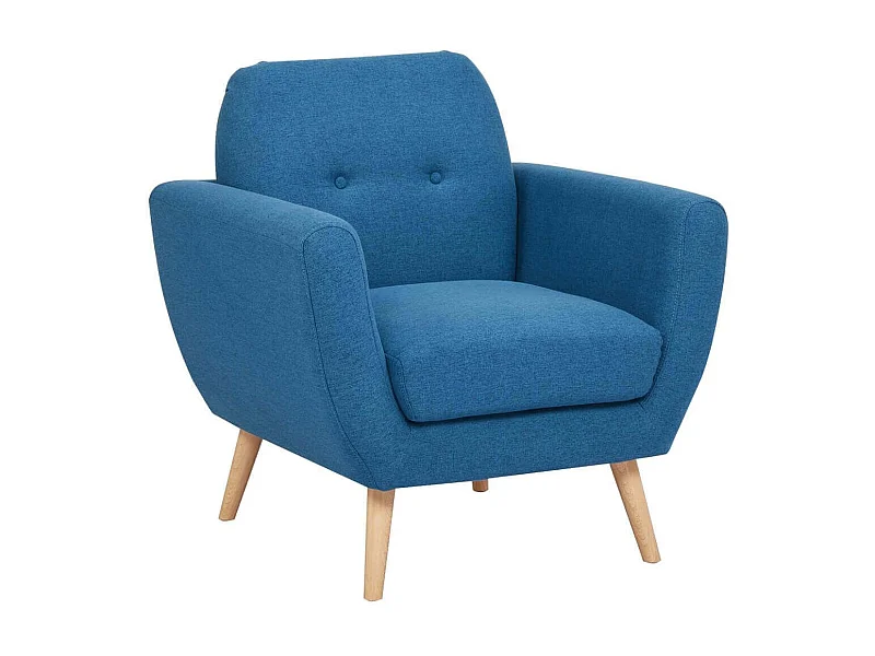 MilaniHome.it - Poltrona Da Salotto Soggiorno, Stile Moderno Di Design Contemporaneo In Tessuto Con Bottoni Colore Blu, Cm 84x79x86 Hdi coloreBlu