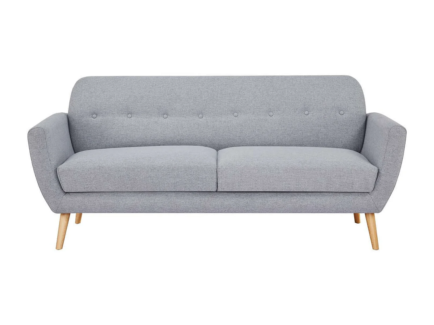 MilaniHome.it - Divano 3 Posti Grigio Stile Moderno Di Design Contemporaneo Con Bottoni Per Salotto Casa Hotel, Stile Moderno,, 193x79x86 Hdi coloreGrigio chiaro