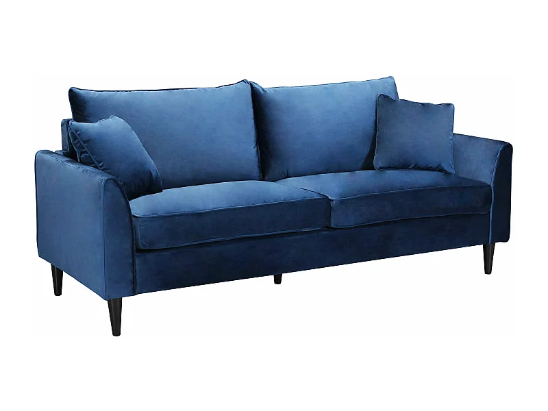 MilaniHome.it - Divano in velluto 3 posti per salotto soogiorno sala d'attesa 196x81x89 hdi coloreBlu