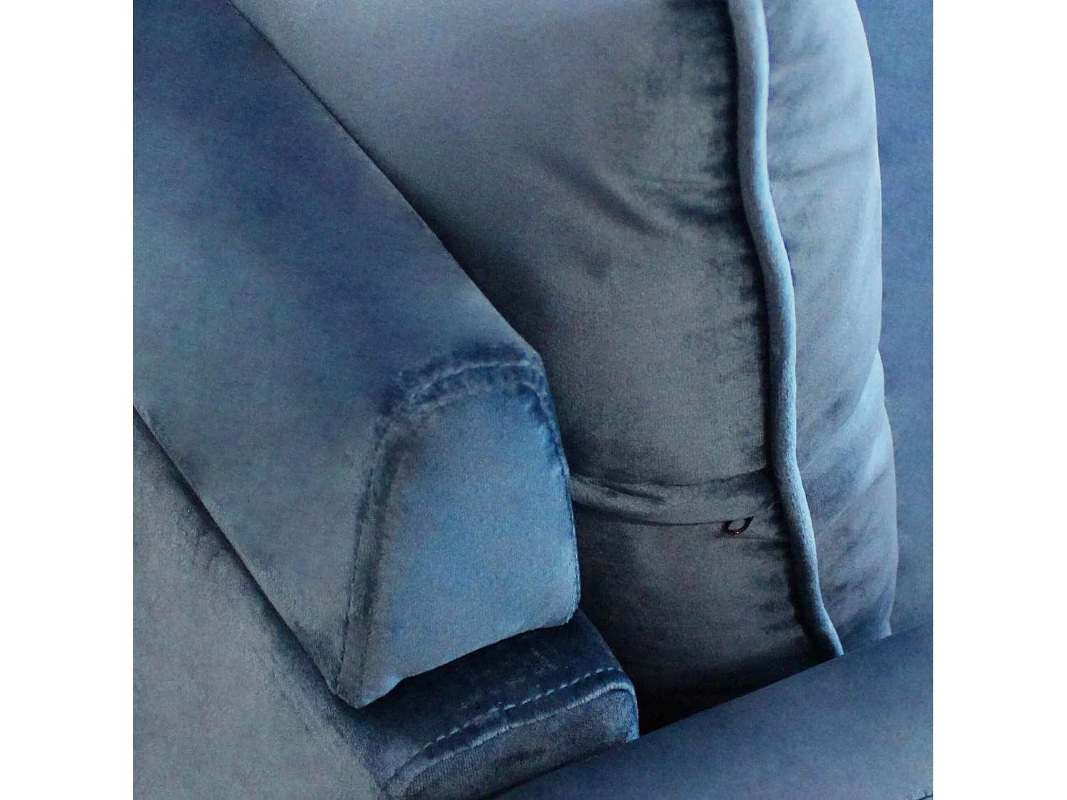 MilaniHome.it - Divano in velluto 3 posti per salotto soogiorno sala d'attesa 196x81x89 hdi coloreBlu