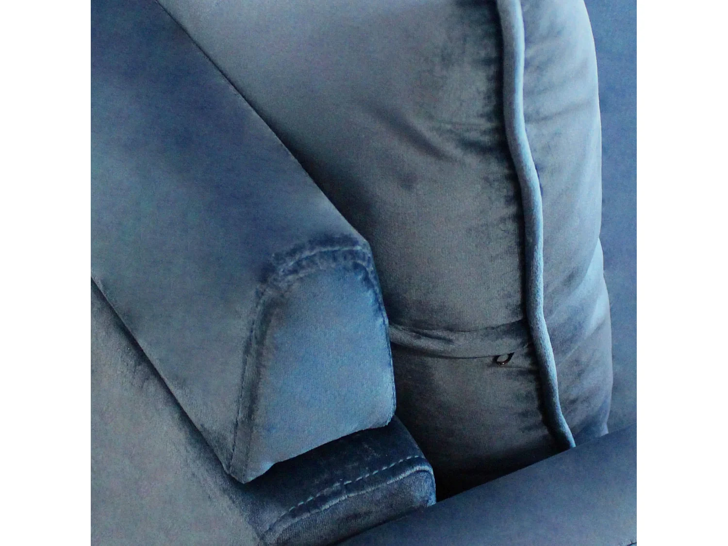 MilaniHome.it - Divano in velluto 3 posti per salotto soogiorno sala d'attesa 196x81x89 hdi coloreBlu