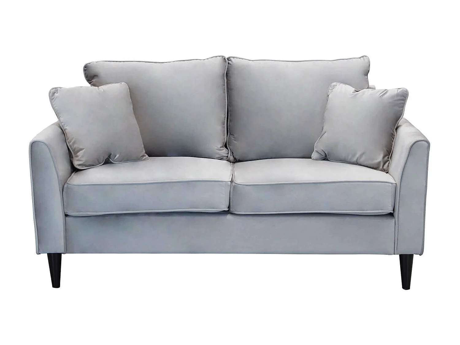 MilaniHome.it - Divano in velluto 2 posti per salotto soogiorno sala d'attesa 152x81x89 hdi coloreTortora