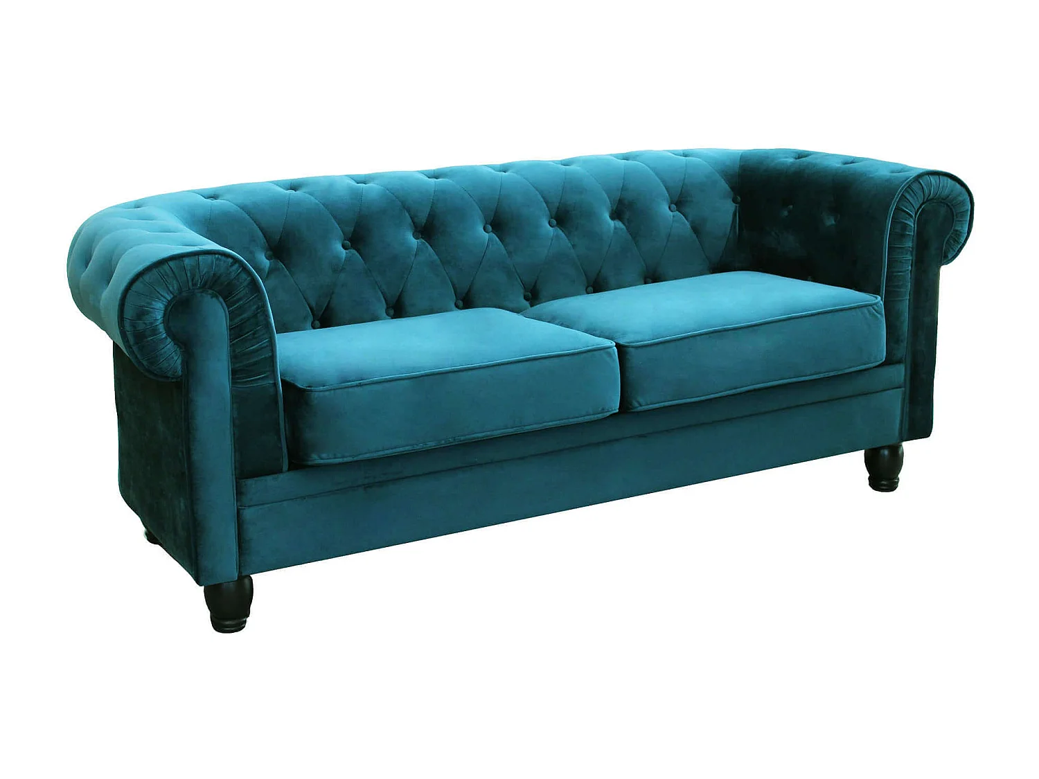 MilaniHome.it - divano vintage in ecopelle 3 posti cm 197x74x82 h di design inglese per salotto modernodi coloreBlu