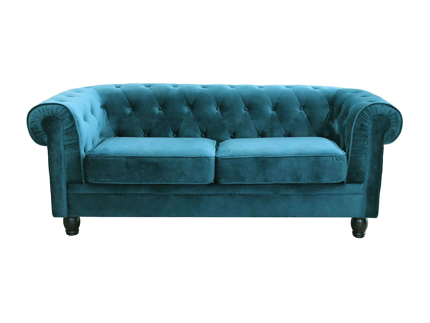 MilaniHome.it - divano vintage in ecopelle 3 posti cm 197x74x82 h di design inglese per salotto modernodi coloreBlu