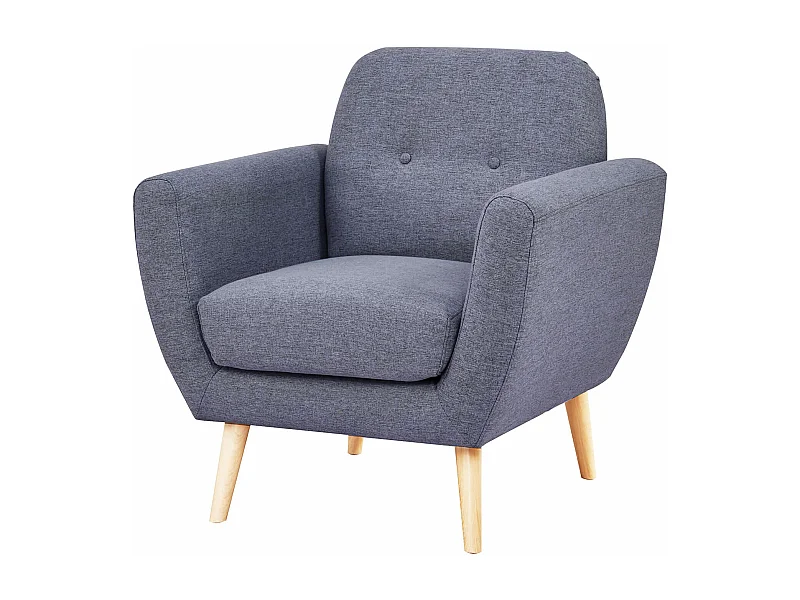 MilaniHome.it - Poltrona Da Salotto Soggiorno, Stile Moderno Di Design Contemporaneo In Tessuto Con Bottoni Colore Grigio Chiaro, Cm 84x79x86 Hdi coloreGrigio scuro