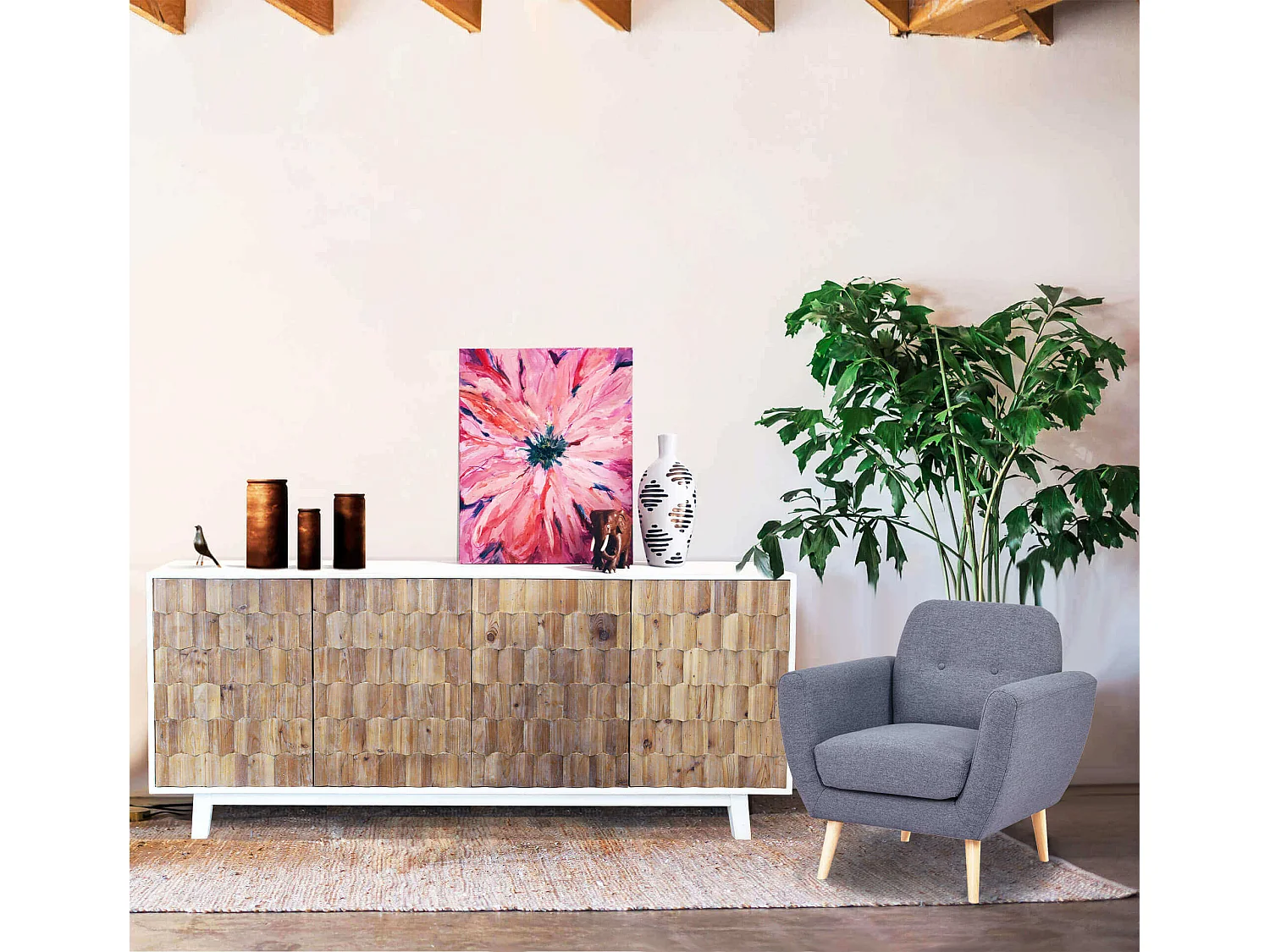 MilaniHome.it - Poltrona Da Salotto Soggiorno, Stile Moderno Di Design Contemporaneo In Tessuto Con Bottoni Colore Grigio Chiaro, Cm 84x79x86 Hdi coloreGrigio scuro