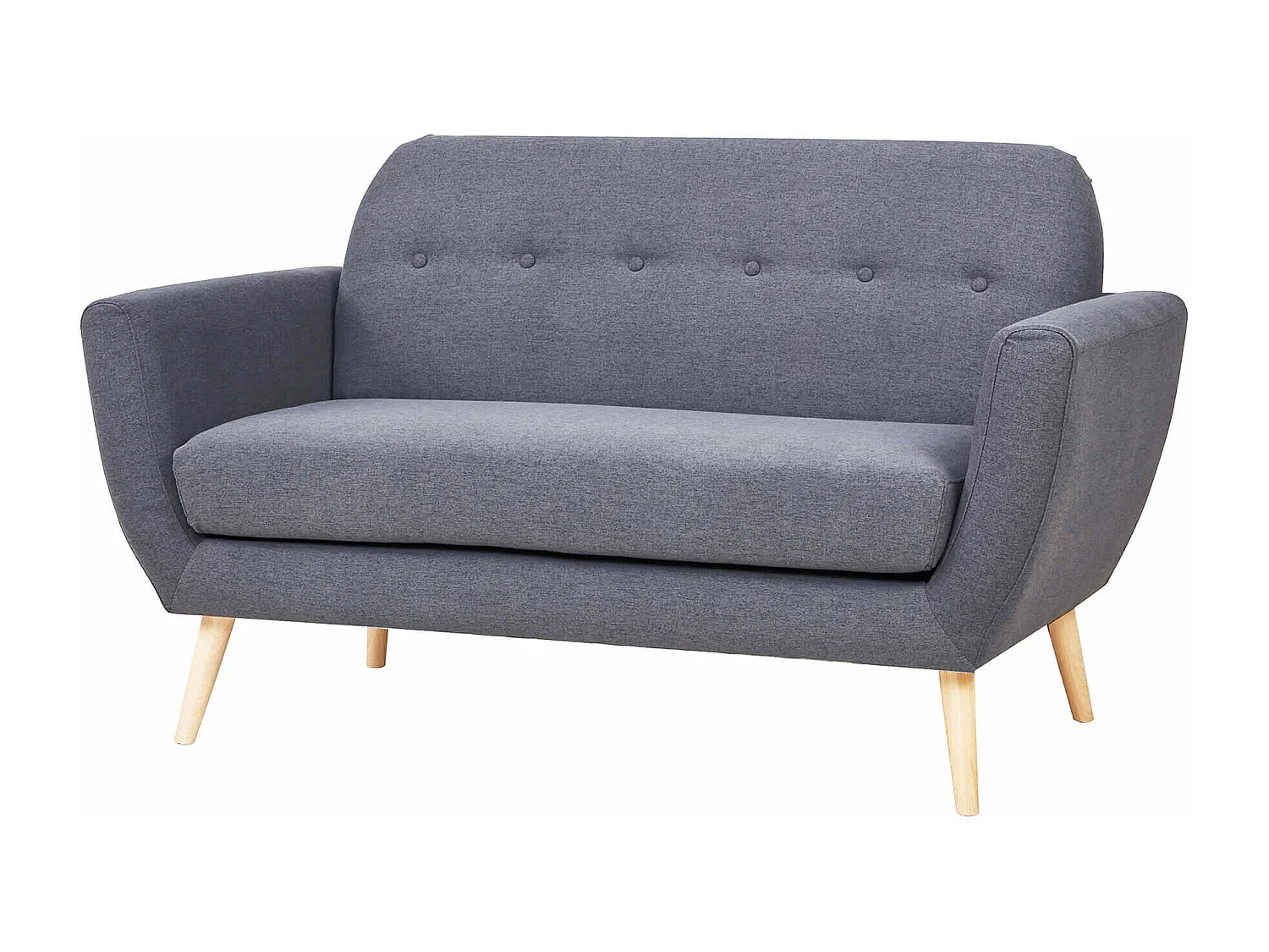 MilaniHome.it - Divano 2 Posti Grigio Stile Moderno Di Design Contemporaneo Con Bottoni Per Salotto Casa Hotel, Stile Moderno, Cm 147x79x86 Hdi coloreGrigio scuro