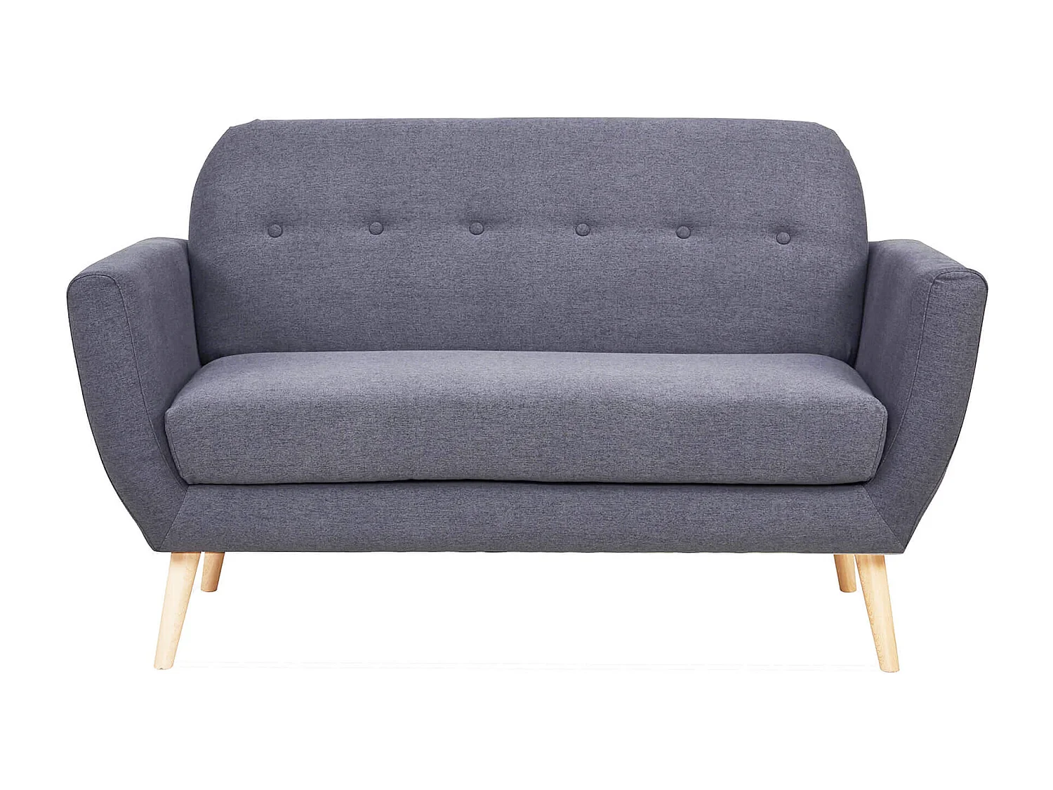 MilaniHome.it - Divano 2 Posti Grigio Stile Moderno Di Design Contemporaneo Con Bottoni Per Salotto Casa Hotel, Stile Moderno, Cm 147x79x86 Hdi coloreGrigio scuro