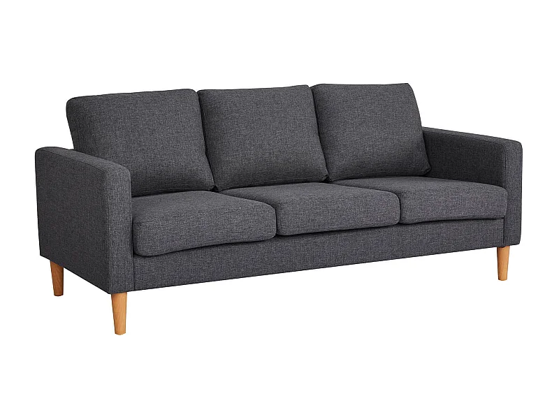 MilaniHome.it - Divano in tessuto 3 posti colorato di design scandinavo moderno per interno casa salotto sala d'attesa ufficiodi coloreGrigio scuro