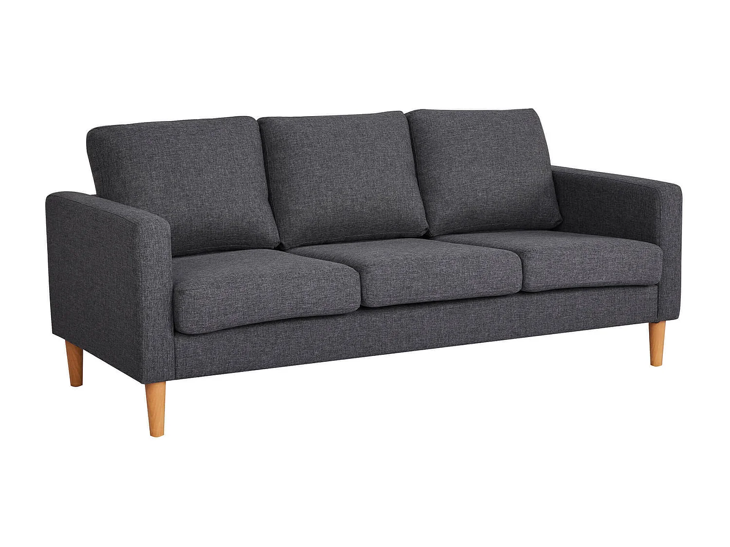 MilaniHome.it - Divano in tessuto 3 posti colorato di design scandinavo moderno per interno casa salotto sala d'attesa ufficiodi coloreGrigio scuro