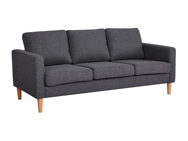 MilaniHome.it - Divano in tessuto 3 posti colorato di design scandinavo moderno per interno casa salotto sala d'attesa ufficiodi coloreGrigio scuro