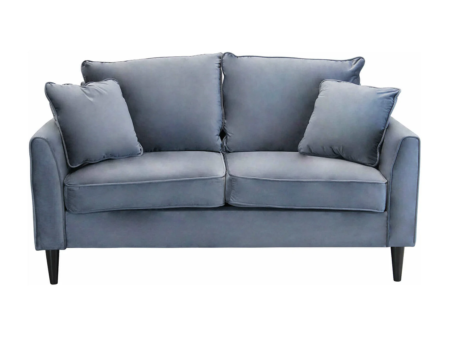 MilaniHome.it - Divano in velluto 2 posti per salotto soogiorno sala d'attesa 152x81x89 hdi coloreGrigio chiaro