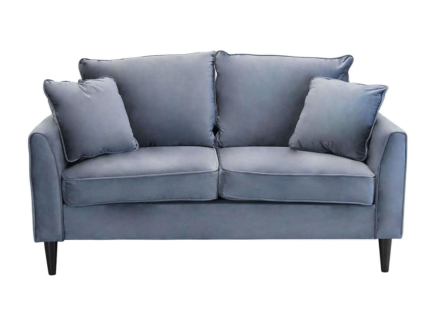 MilaniHome.it - Divano in velluto 2 posti per salotto soogiorno sala d'attesa 152x81x89 hdi coloreGrigio chiaro