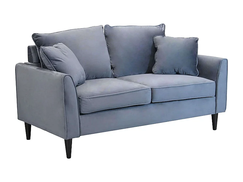 MilaniHome.it - Divano in velluto 2 posti per salotto soogiorno sala d'attesa 152x81x89 hdi coloreGrigio chiaro