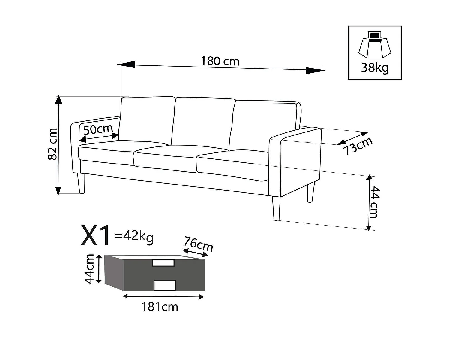 MilaniHome.it - Divano in tessuto 3 posti colorato di design scandinavo moderno per interno casa salotto sala d'attesa ufficiodi coloreBlu