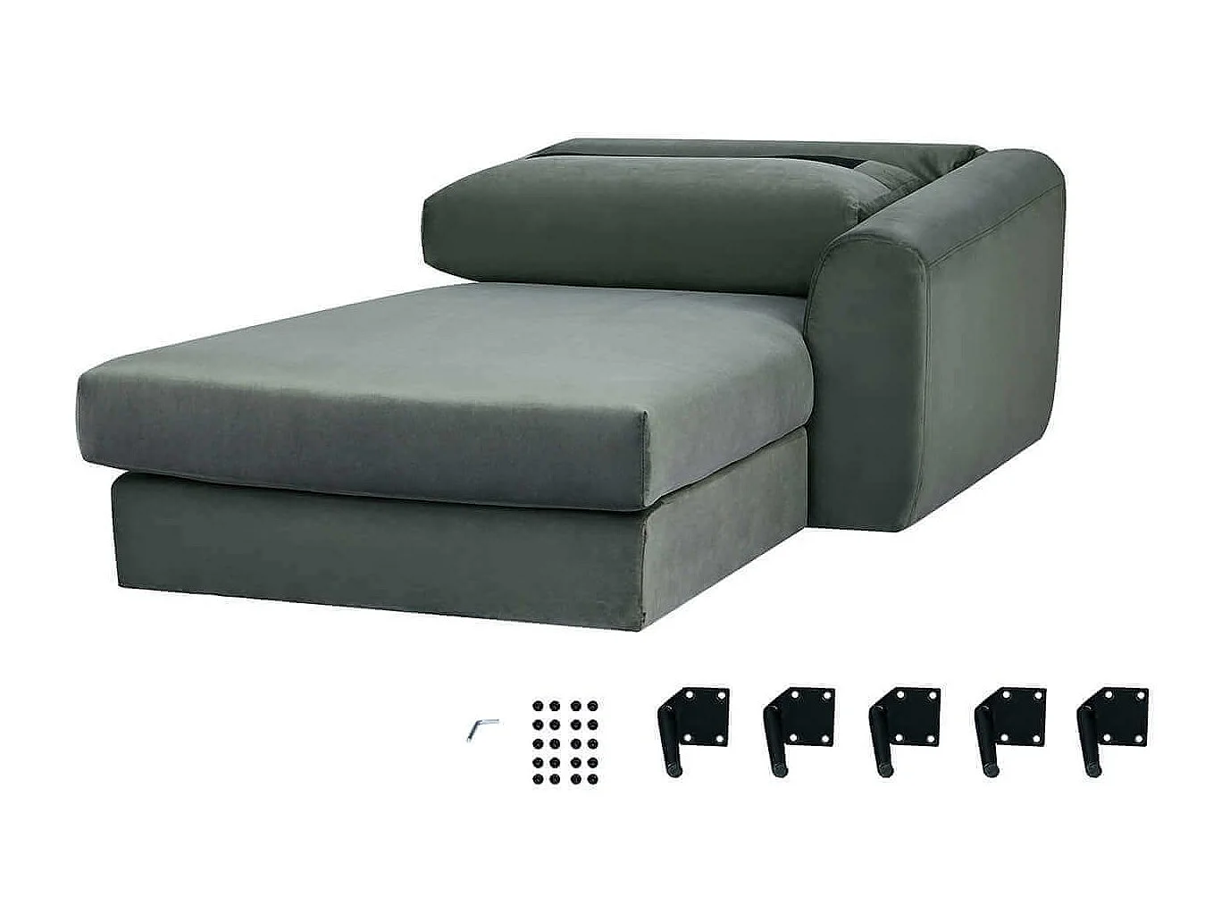 MilaniHome.it - divano 3 posti con penisola di design moderno cm 180x97x85hdi coloreGrigio