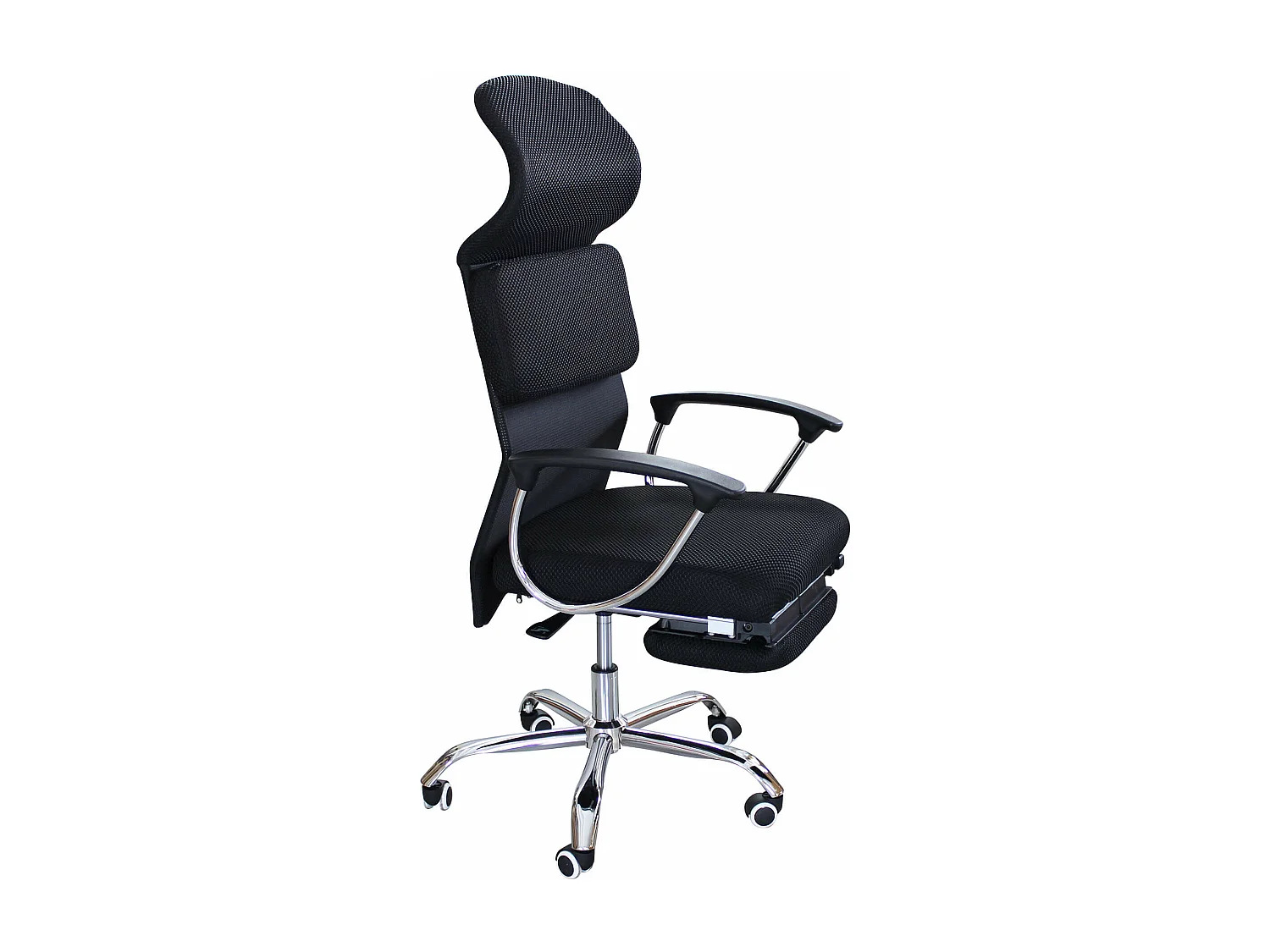 MilaniHome.it - sedia da ufficio con poggiapiedi estraibile ergonomica con poggiatesta e supporto lombare sedia da lavoro girevole regolabiledi coloreNero