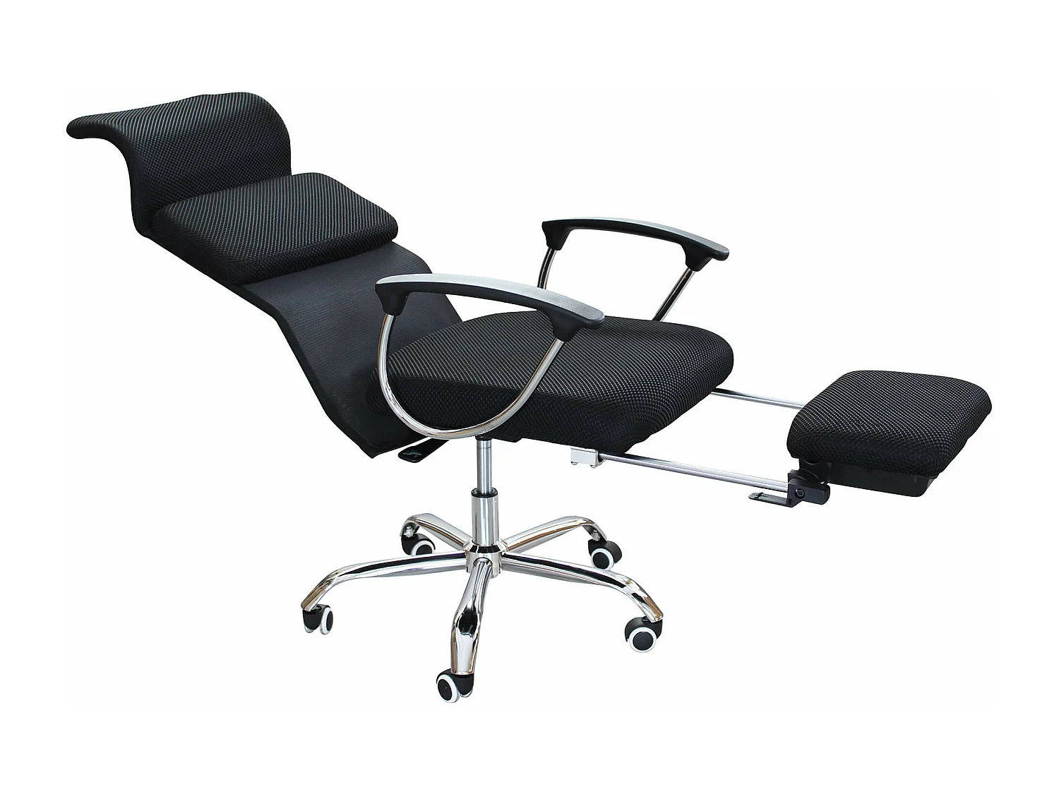 MilaniHome.it - sedia da ufficio con poggiapiedi estraibile ergonomica con poggiatesta e supporto lombare sedia da lavoro girevole regolabiledi coloreNero