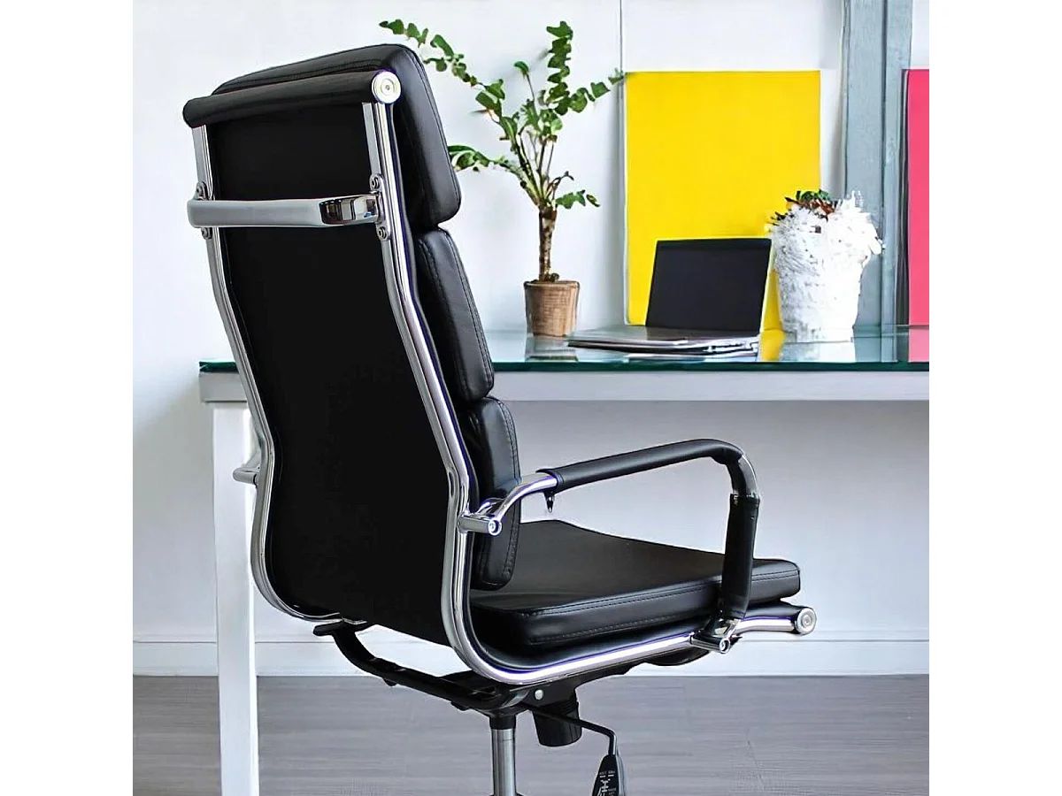 MilaniHome.it - poltrona da ufficio ergonomica con poggiatesta e supporto lombare sedia da lavoro girevole regolabiledi coloreNero