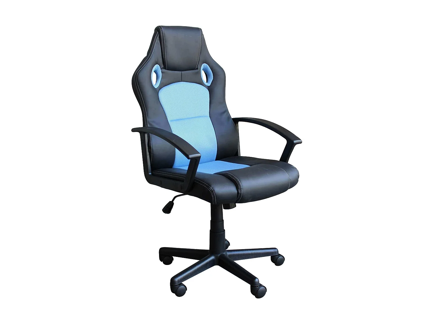 MilaniHome.it - poltrona da gaming ergonomica con poggiatesta e supporto lombare sedia da lavoro girevole regolabiledi coloreAzzurro